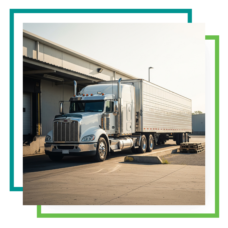Semi-truck at a port