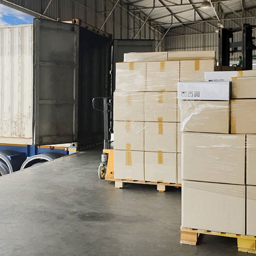 semi-truck being loaded