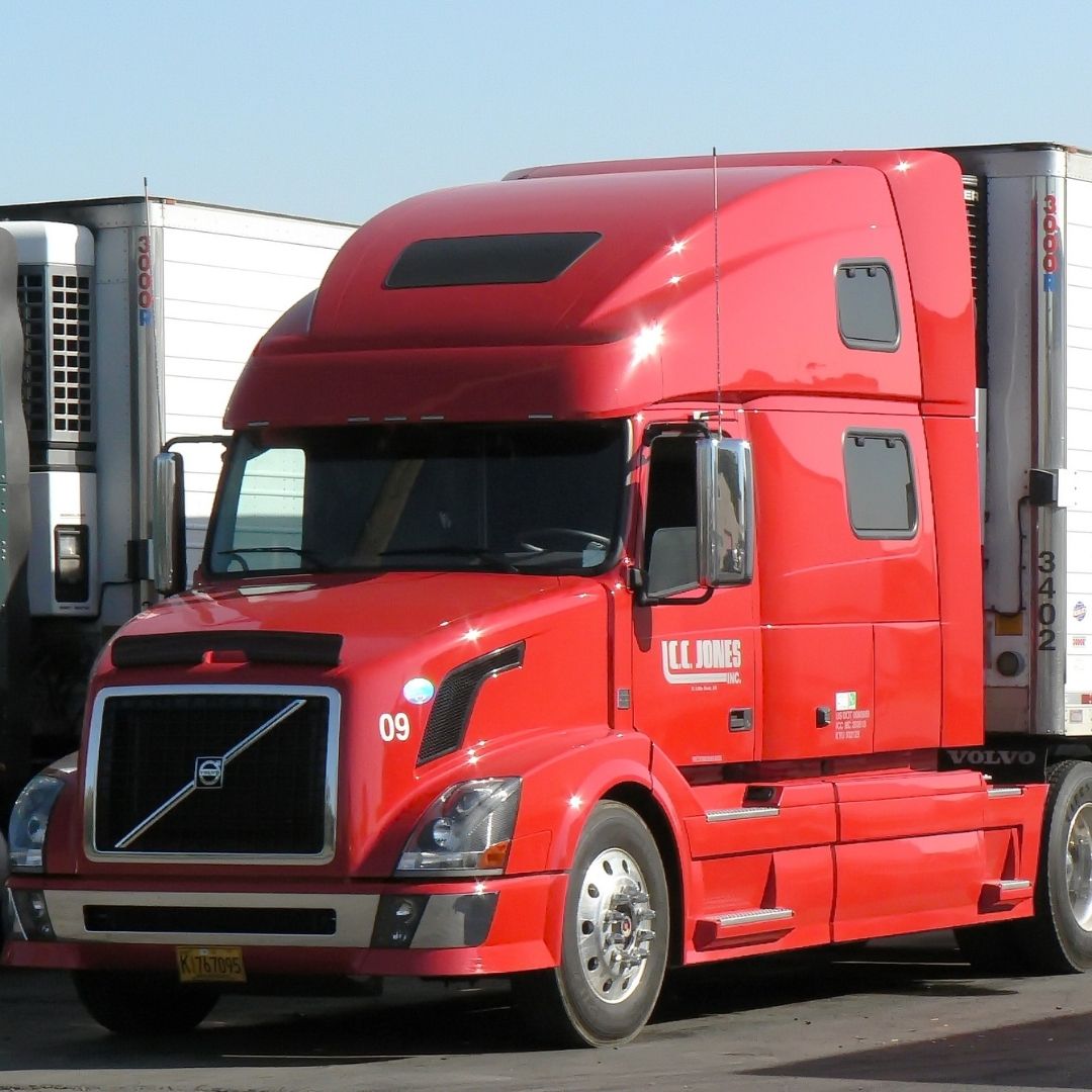 red semi-truck