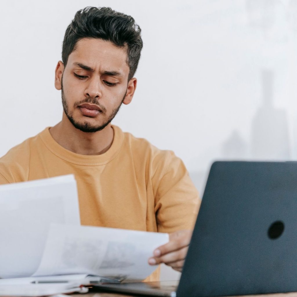 Looking at paperwork