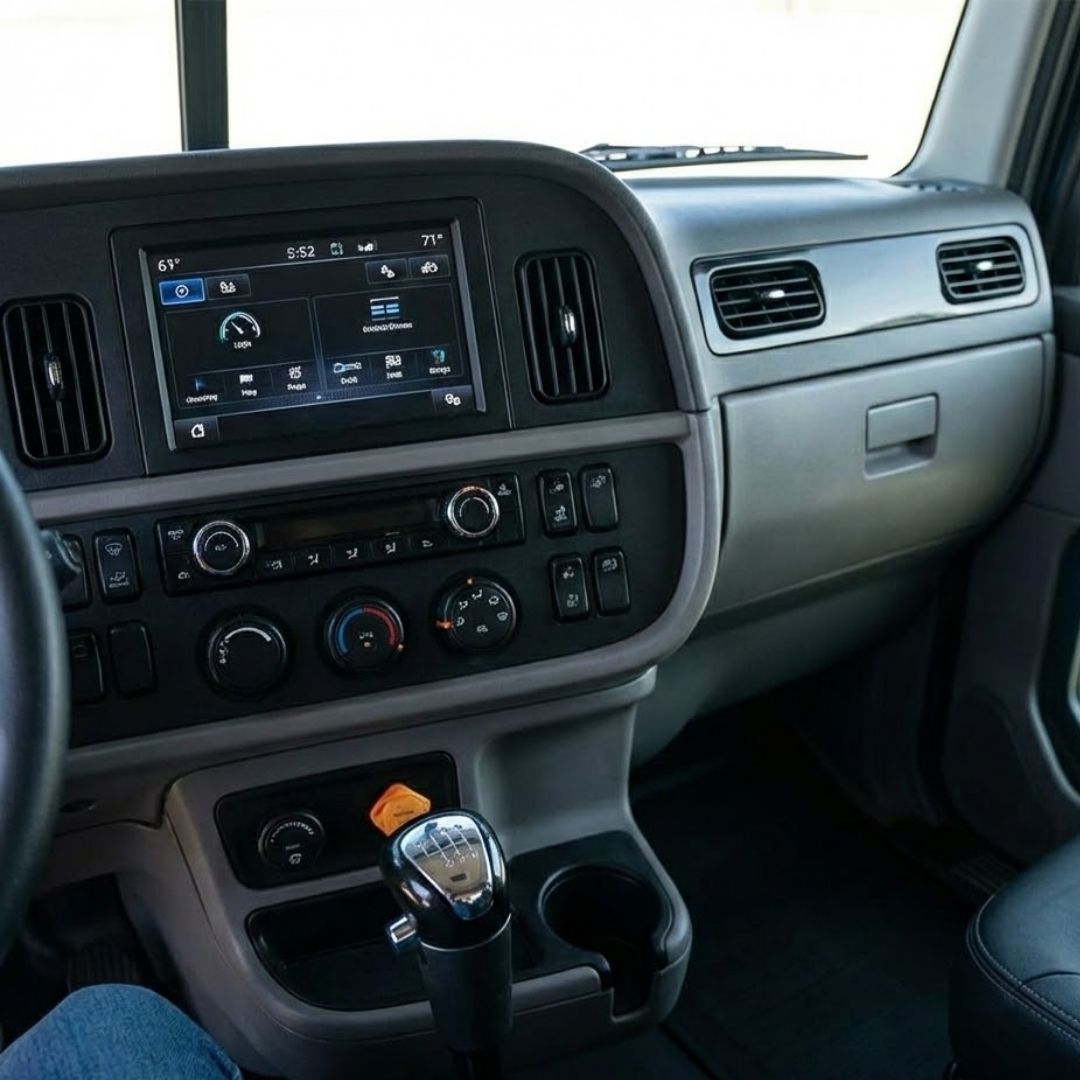 Interior view of a truck cabin symbolizing control over earnings.